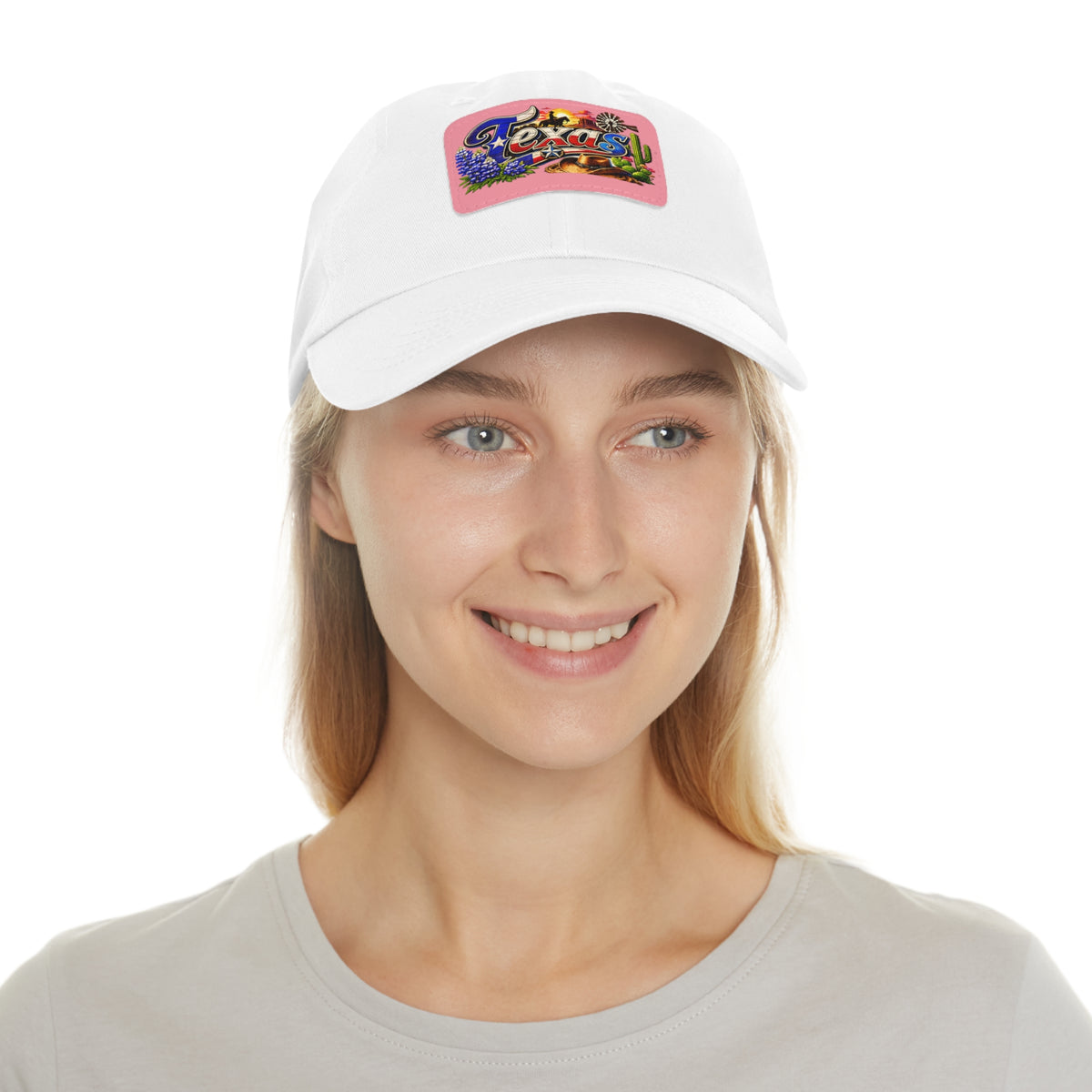 Texas Leather Patch Dad Hat | Retro Lone Star Patch Cap