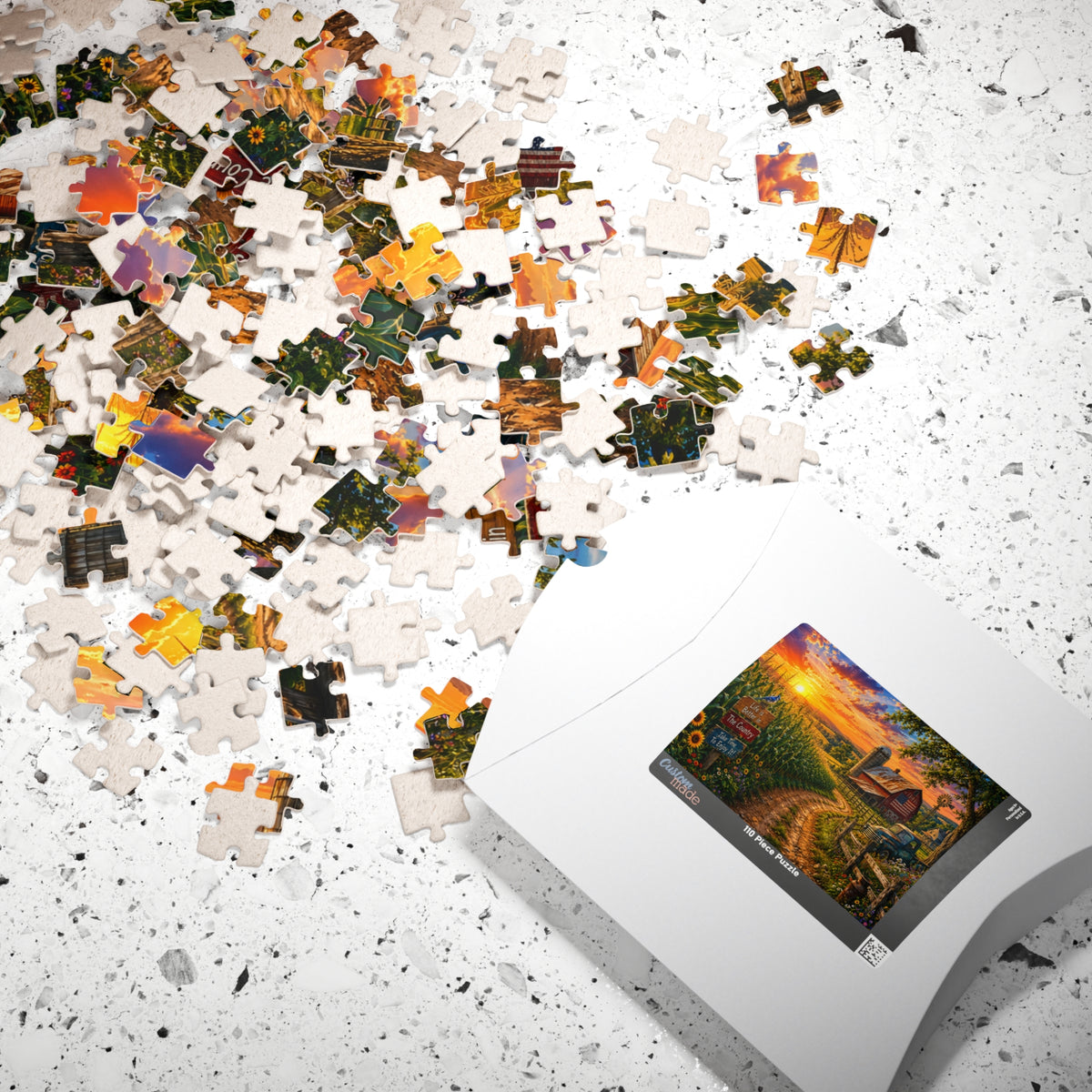 Country Sunrise Farm Puzzle — Scenic Barn Landscape Jigsaw (110–1014 pcs)