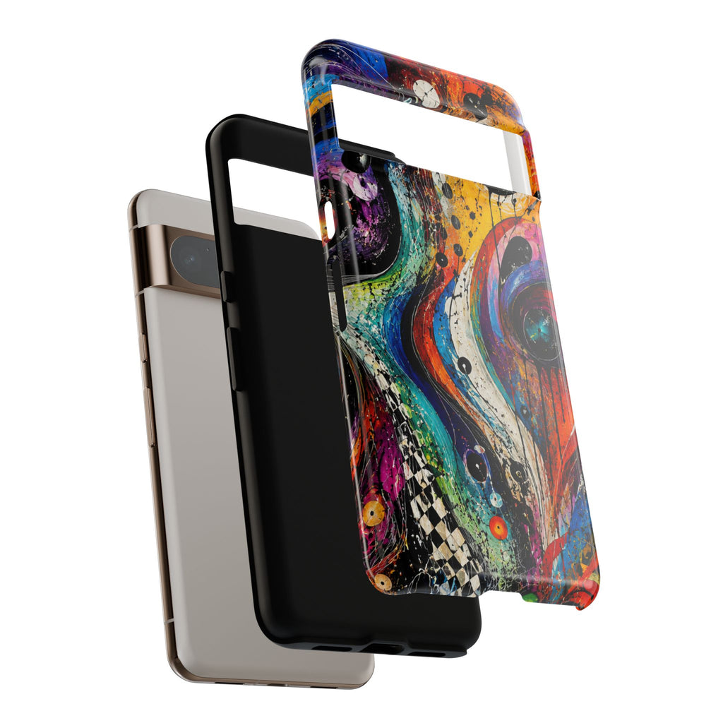 Abstract Cosmic Swirl Phone Case — Colorful Artistic iPhone Tough Case