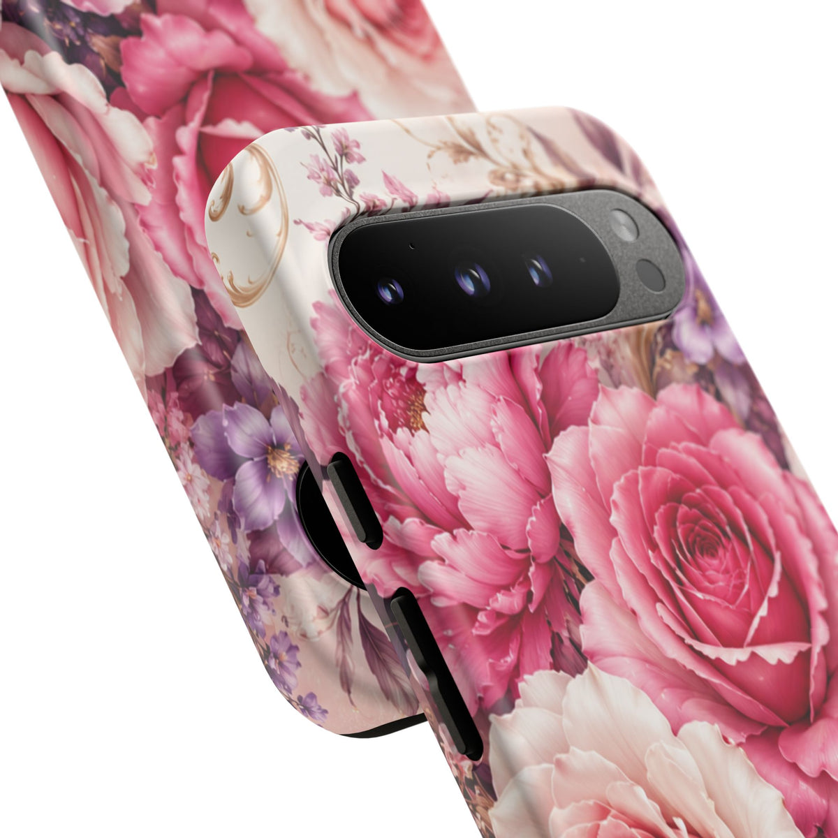 Pink Vintage Roses phone case | floral iPhone cover