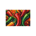 Fiery Chili Pepper Outdoor Rug — Colorful Southwestern Patio Mat