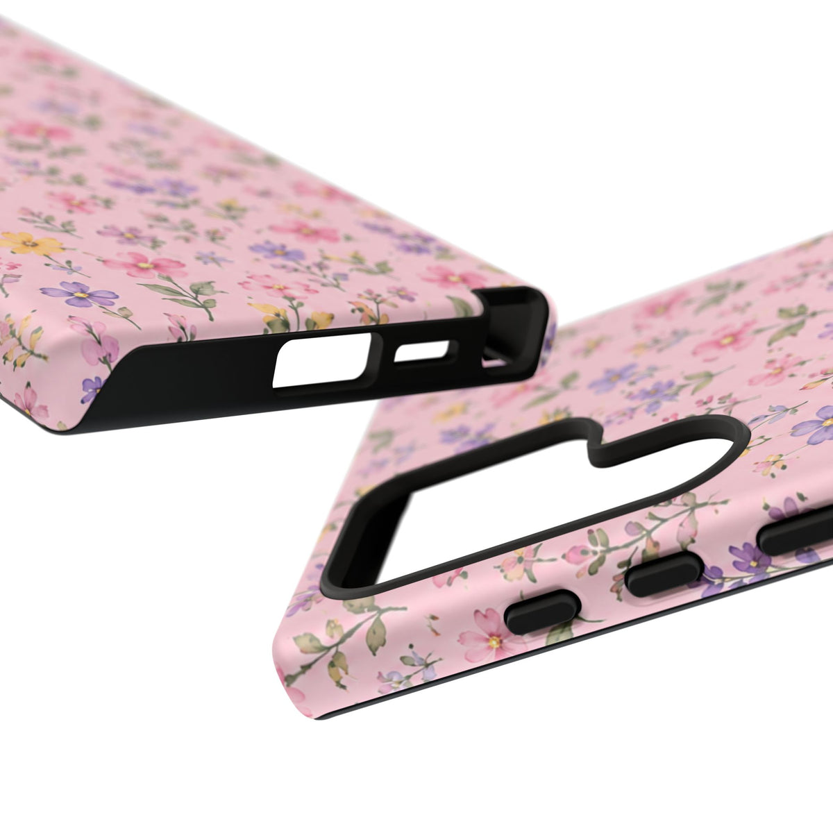 Floral Pink Tough Phone Case — Pastel Wildflower Protective Case