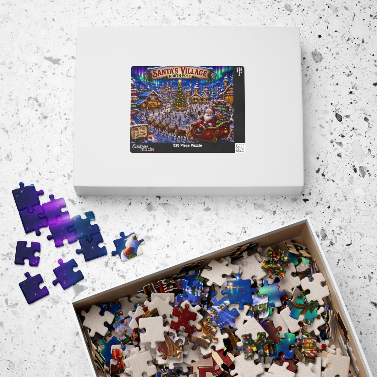 Santa’s Village North Pole Jigsaw Puzzle — Festive Christmas Scene (110–1014 pcs)
