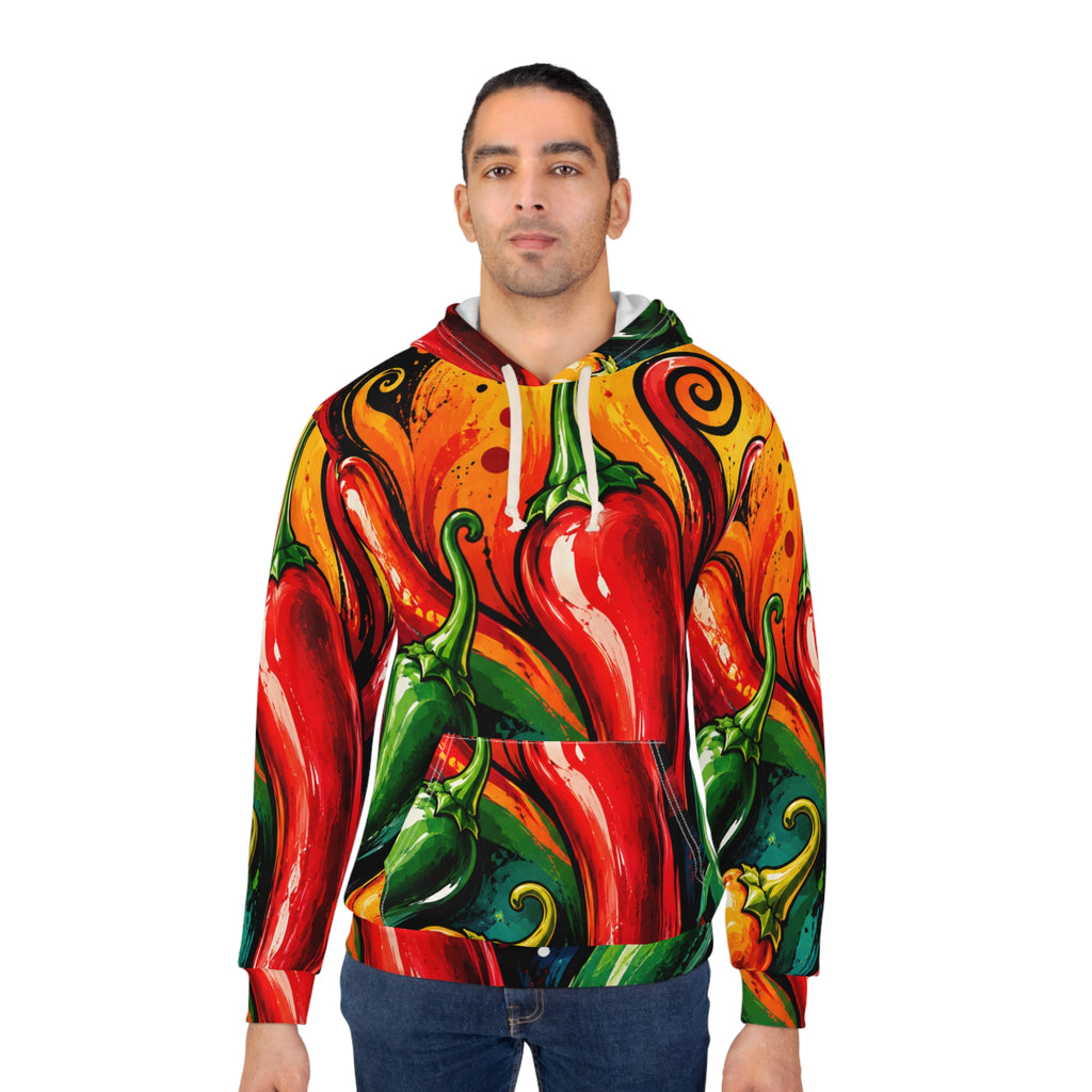 Chili Pepper All-Over Print Hoodie — Vibrant Spicy Pepper Design