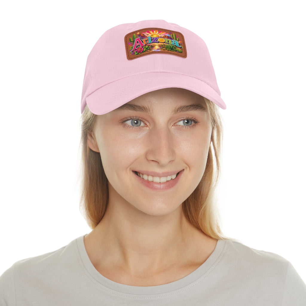 Arizona Sunset Leather Patch Dad Hat | State Patch Hat