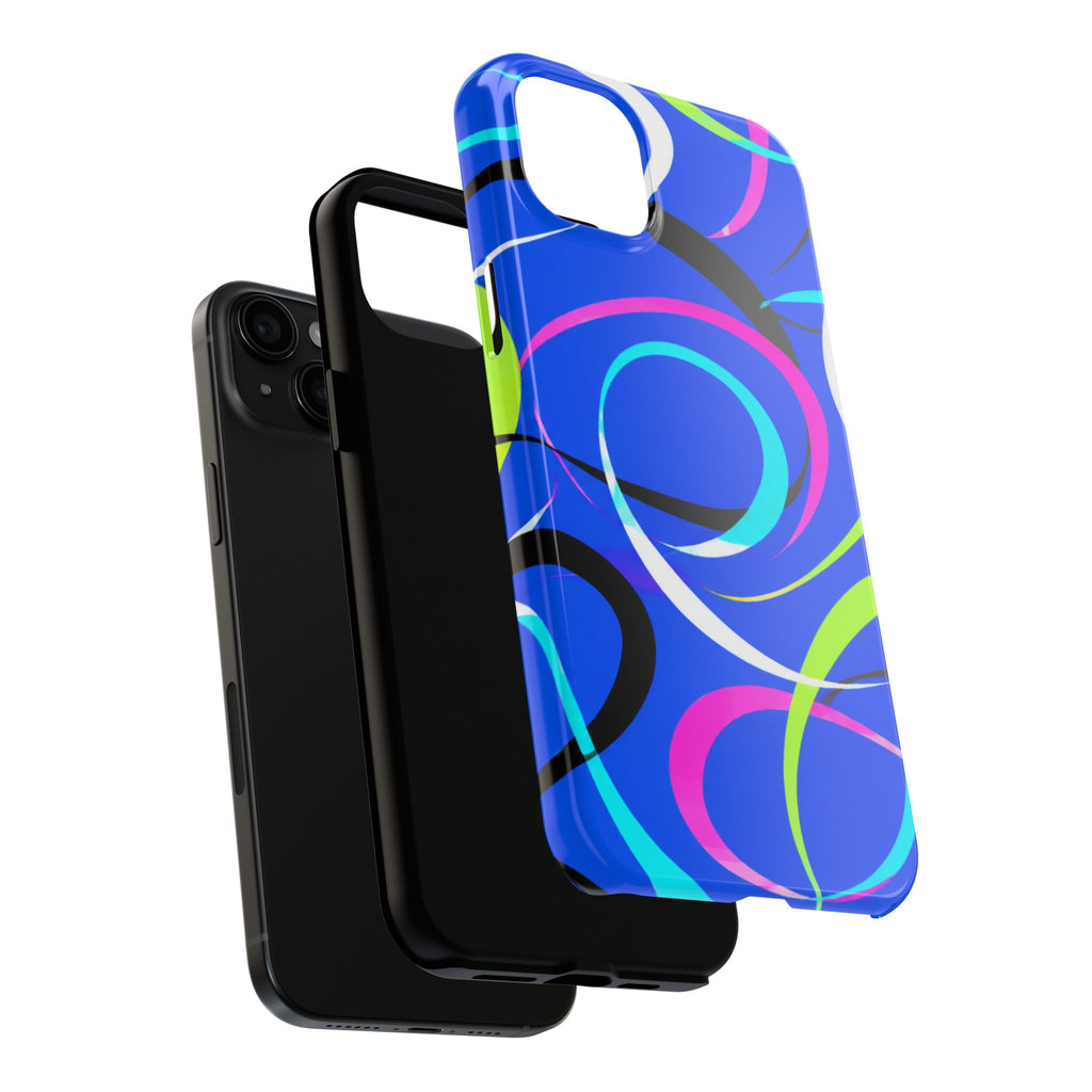 Tough Phone Case — Blue Abstract Swirl Protective Cover