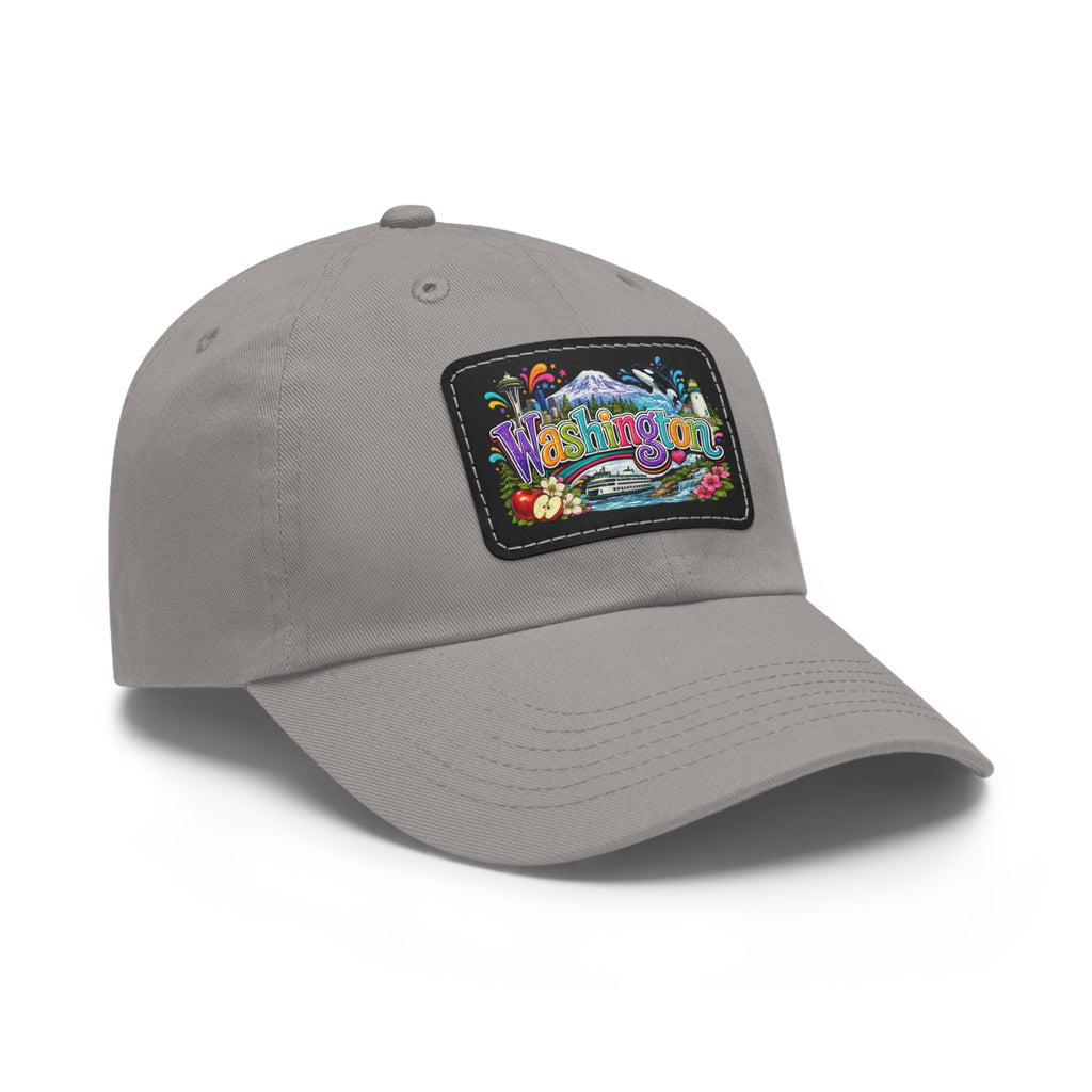 Washington State patch hat | leather rectangle dad hat