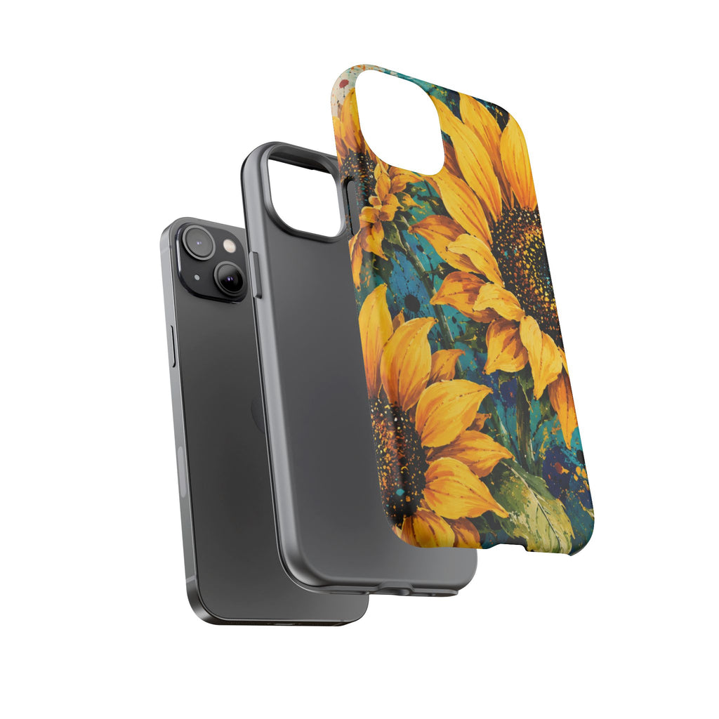 Sunflower Art Phone Case — Vibrant Yellow Floral Tough Case