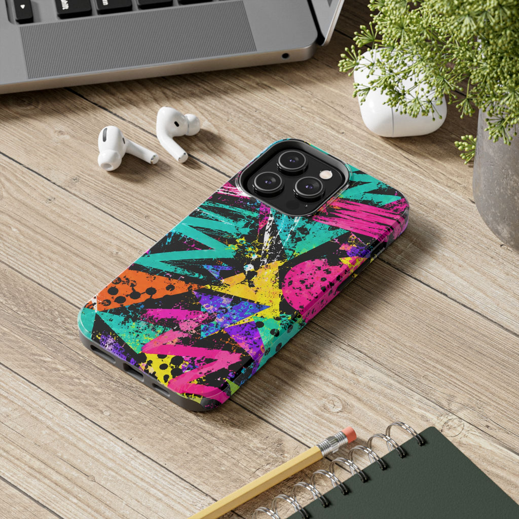 Tough Phone Case — Neon Graffiti Splash Protective Cover