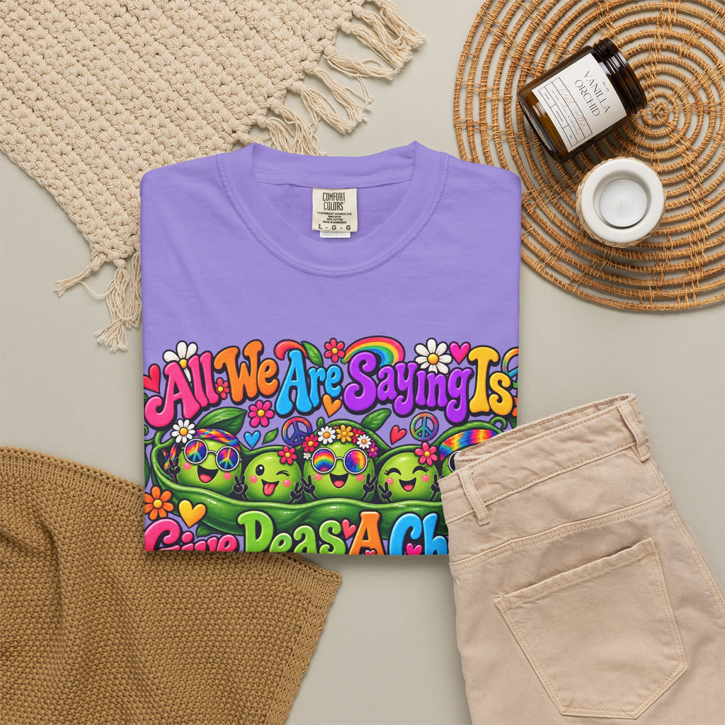 Give Peas a Chance T-Shirt — Retro Hippie Peace Garden Tee