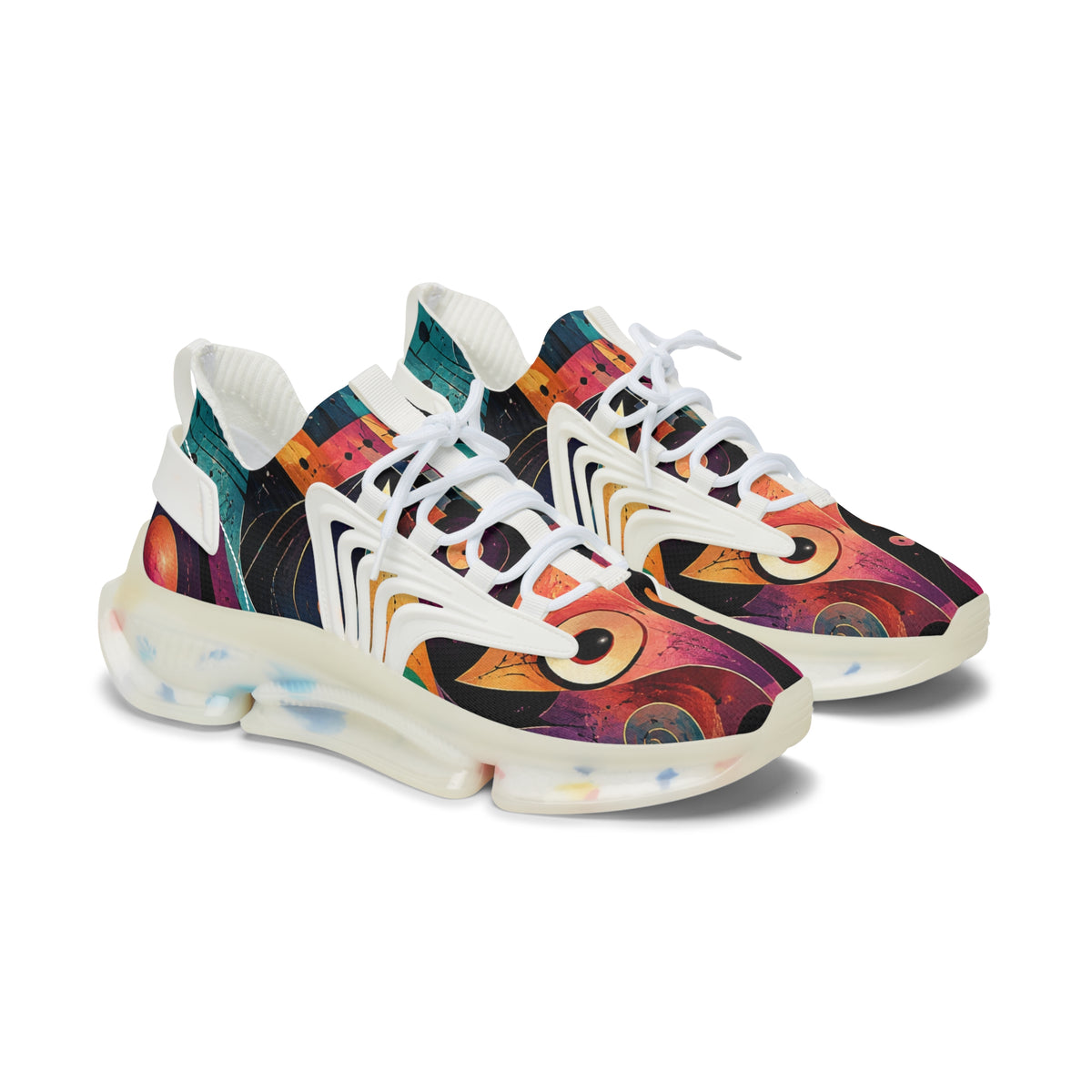 Mesh Sneakers – Colorful Abstract Art Athletic Shoes for Women