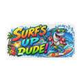 Vanity Plate - "Surf's Up Dude!" Beach Shark License Plate