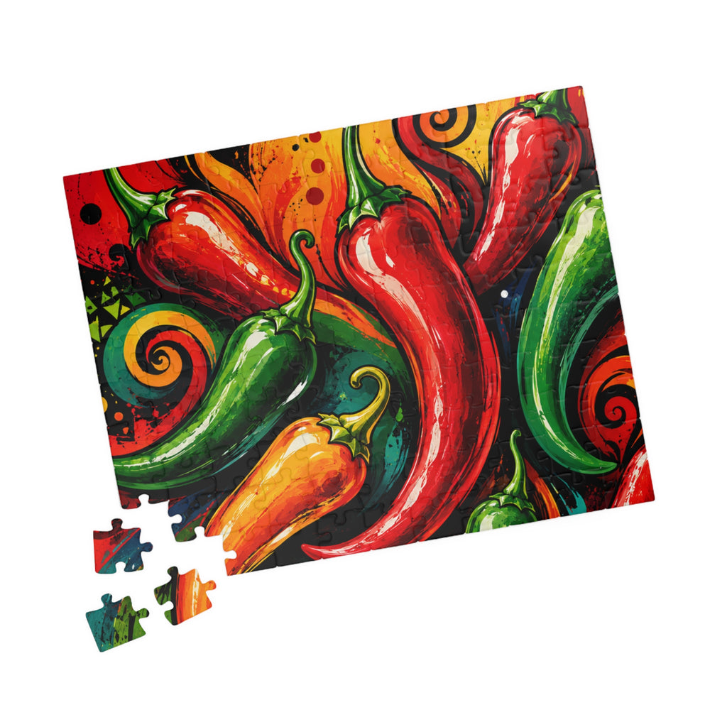 Spicy Peppers Jigsaw Puzzle — Colorful Chili Pepper Art Puzzle (110/252/520/1014 pcs)