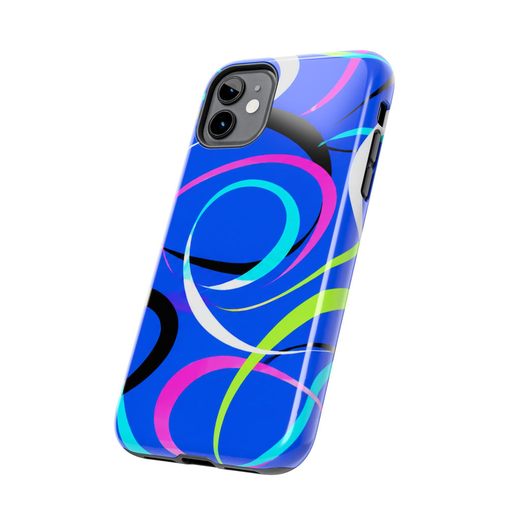 Tough Phone Case — Blue Abstract Swirl Protective Cover