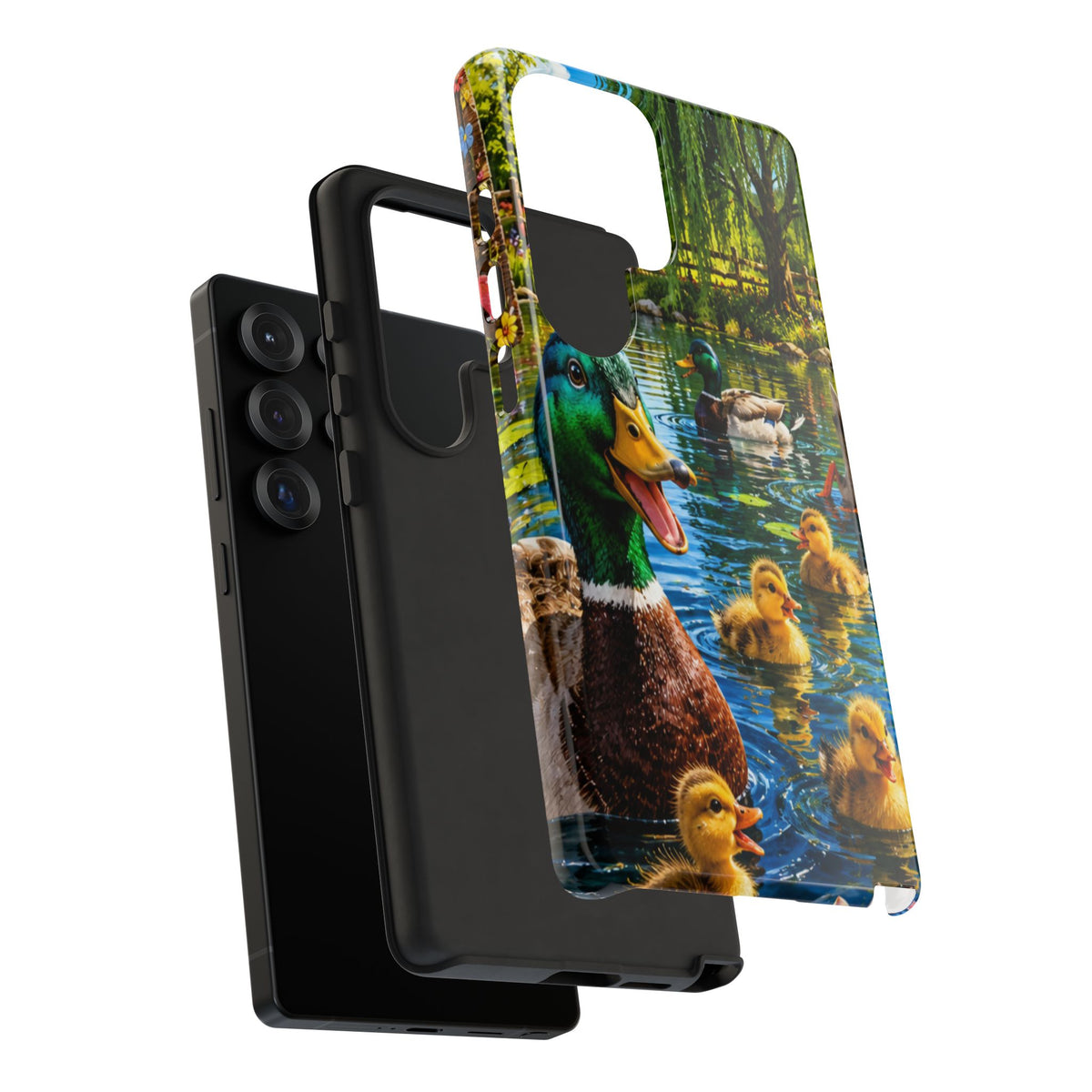 Duck Family Phone Case — Cute Mallard & Ducklings Protective Tough Case