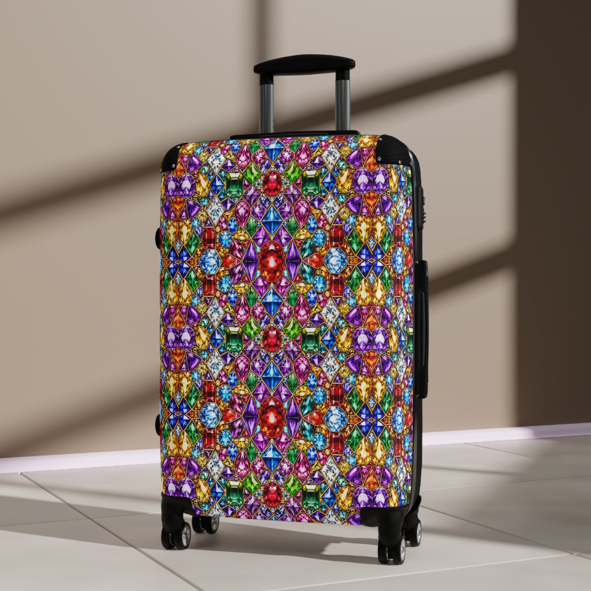 Gemstone Mosaic Suitcase — Colorful Kaleidoscope Carry‑On