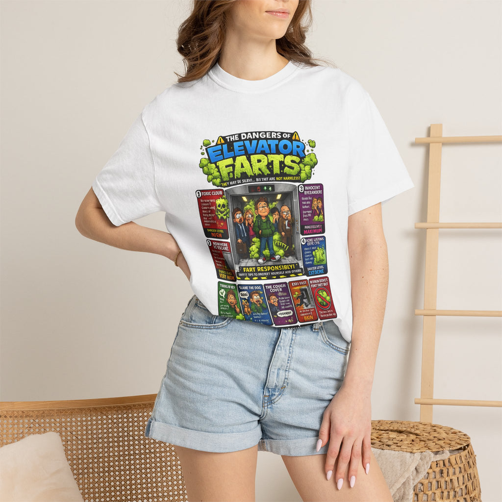 Elevator Farts chart T-shirt | Funny Bathroom Humor Tee
