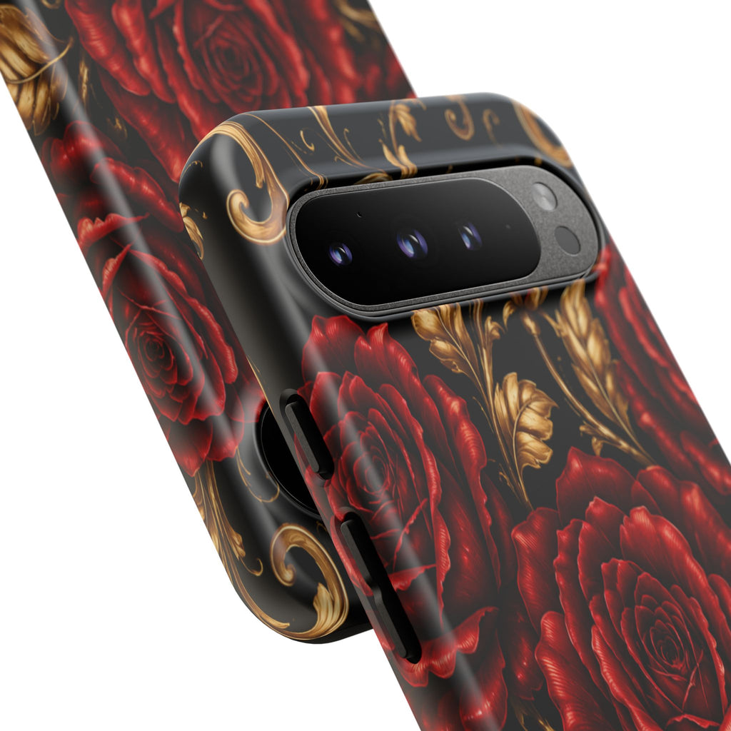 Tough Cases — Vintage Red Rose Floral Phone Case