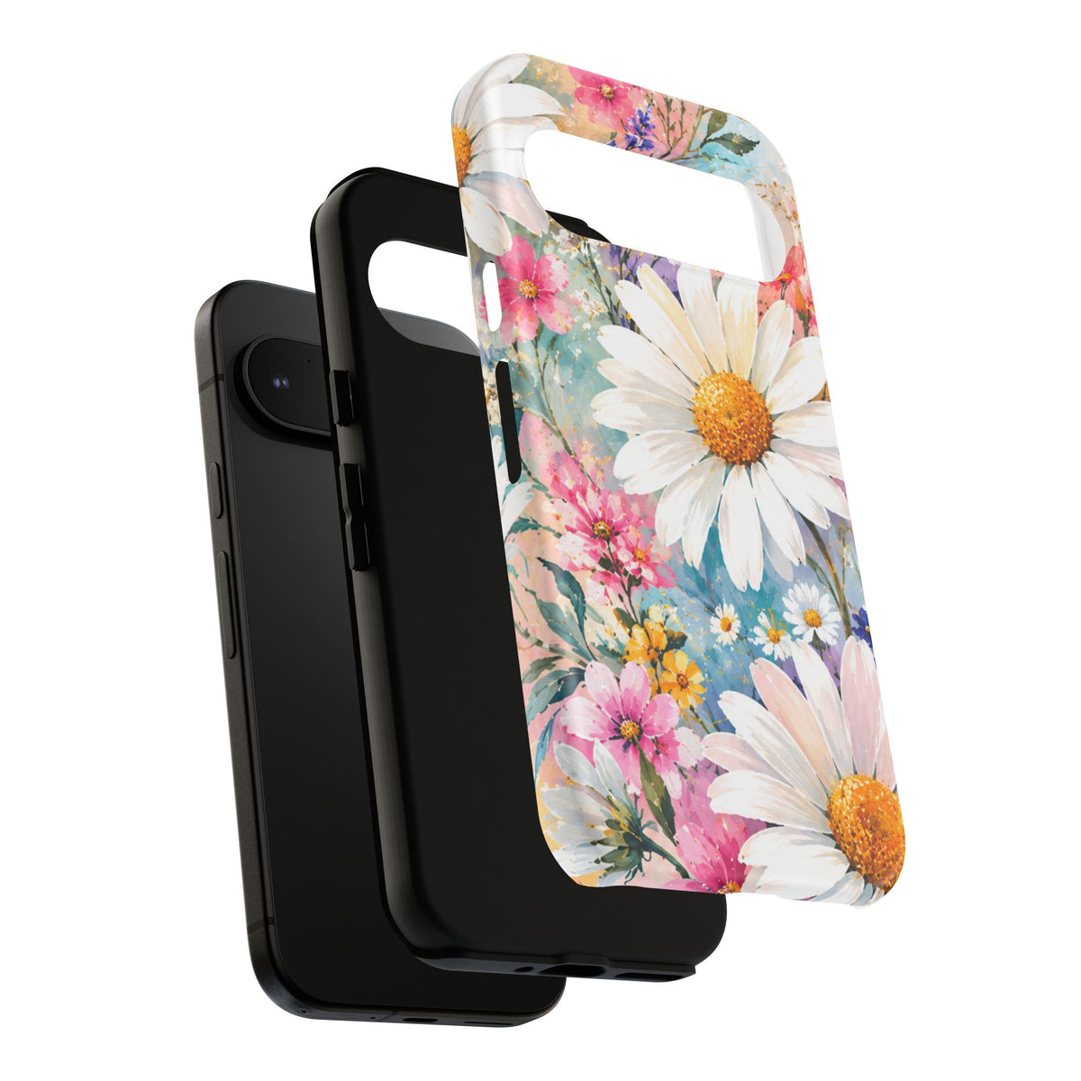 Floral Daisy Phone Case — Watercolor Daisies Protective Tough Case