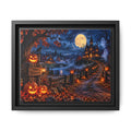 Halloween Pumpkin Path Matte Canvas Framed Wall Art