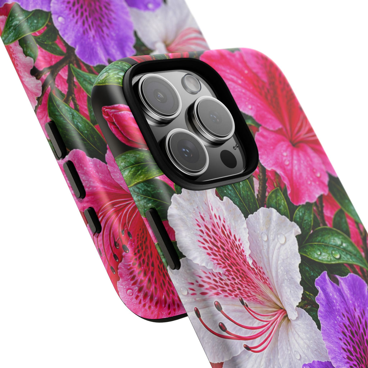 Floral Azalea Phone Case — Vibrant Pink & Purple Blossom Protection