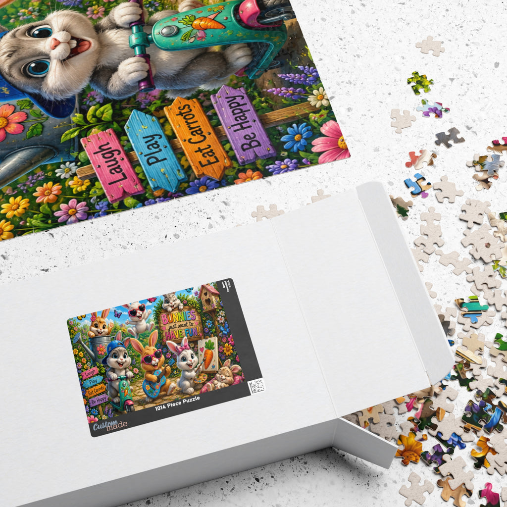Bunnies Just Want to Have Fun — Colorful Easter Bunny Puzzle (110–1014 pcs)