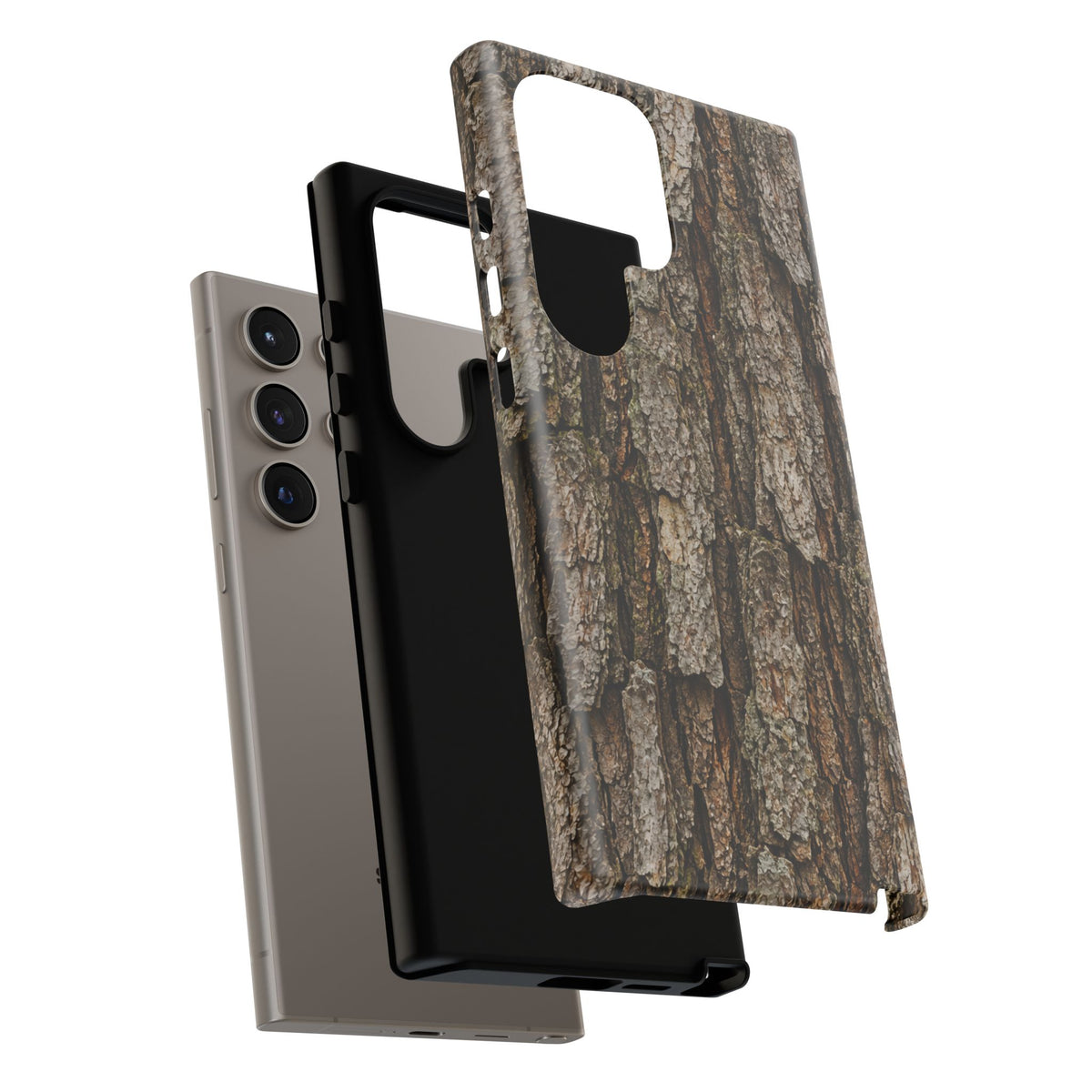 Bark Texture Phone Case - Rugged Woodland Camouflage for Nature Lovers