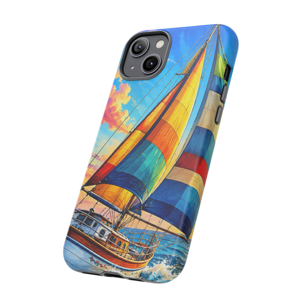 Sailboat Sunset Phone Case — Colorful Nautical iPhone Cover