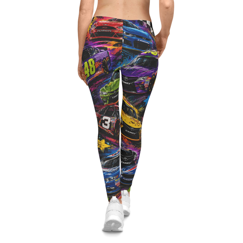 Racing Cars All-Over Print Women's Leggings — Colorful Motorsport Streetwear