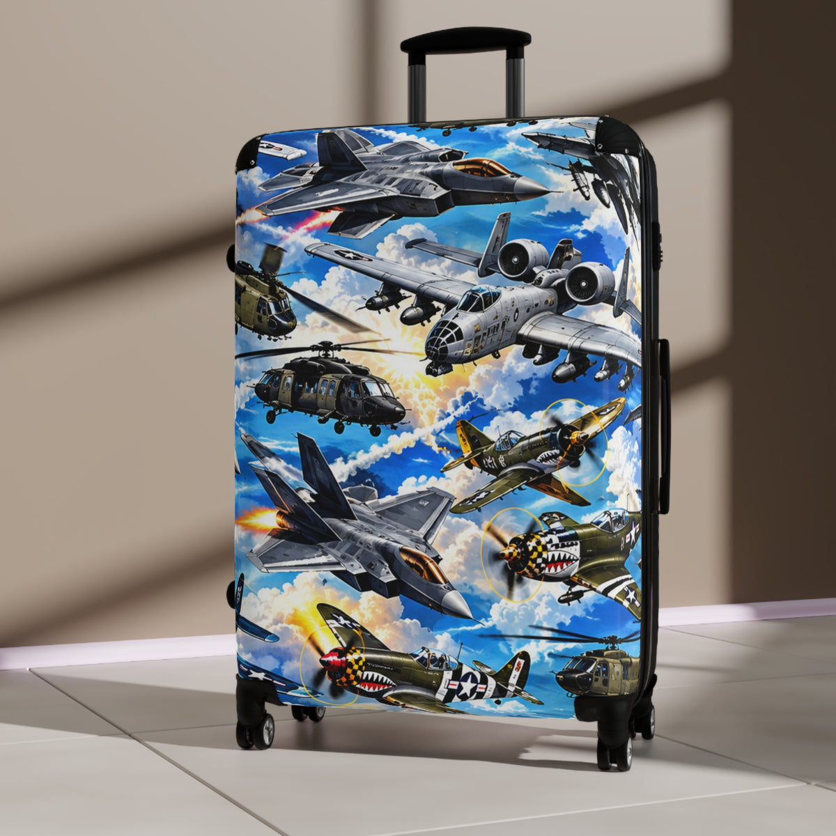 Aviation Skyfighter Suitcase — Military Jet & Helicopter Travel Luggage