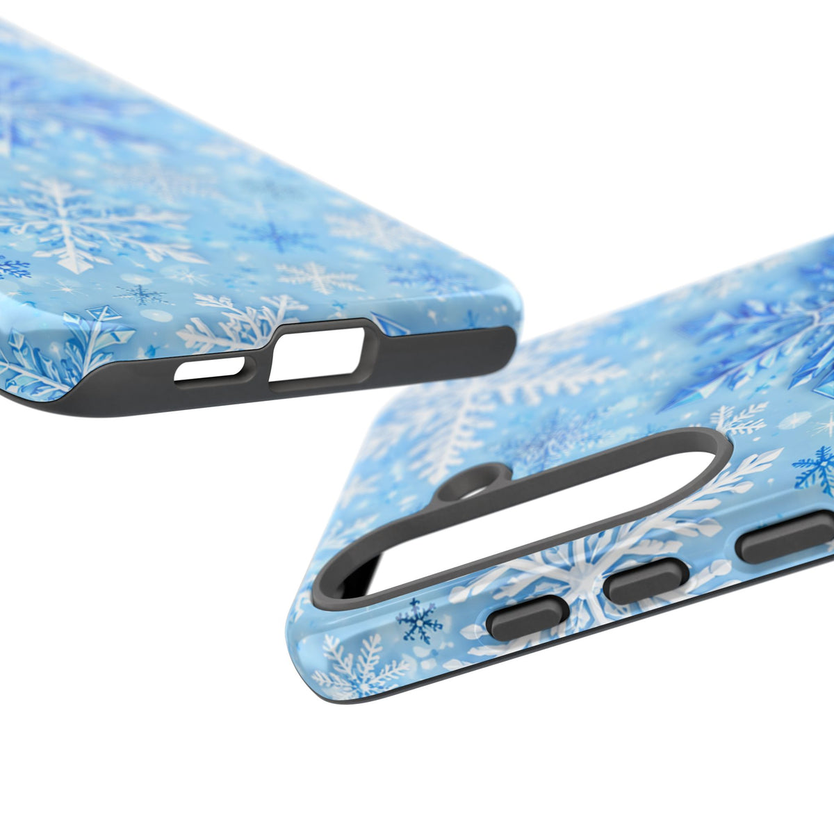 Winter Snowflake Tough Phone Case — Blue Holiday Protective Cover