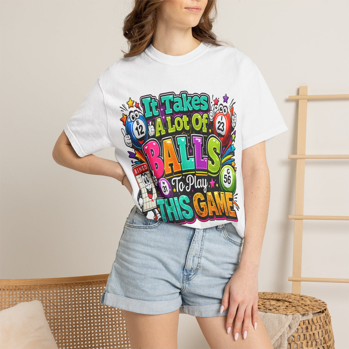 It Takes a Lot of Balls to Play This Game T-Shirt | Bingo Graphic