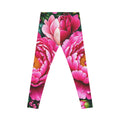 Floral Peony Print Leggings — Pink Garden All-Over-Print
