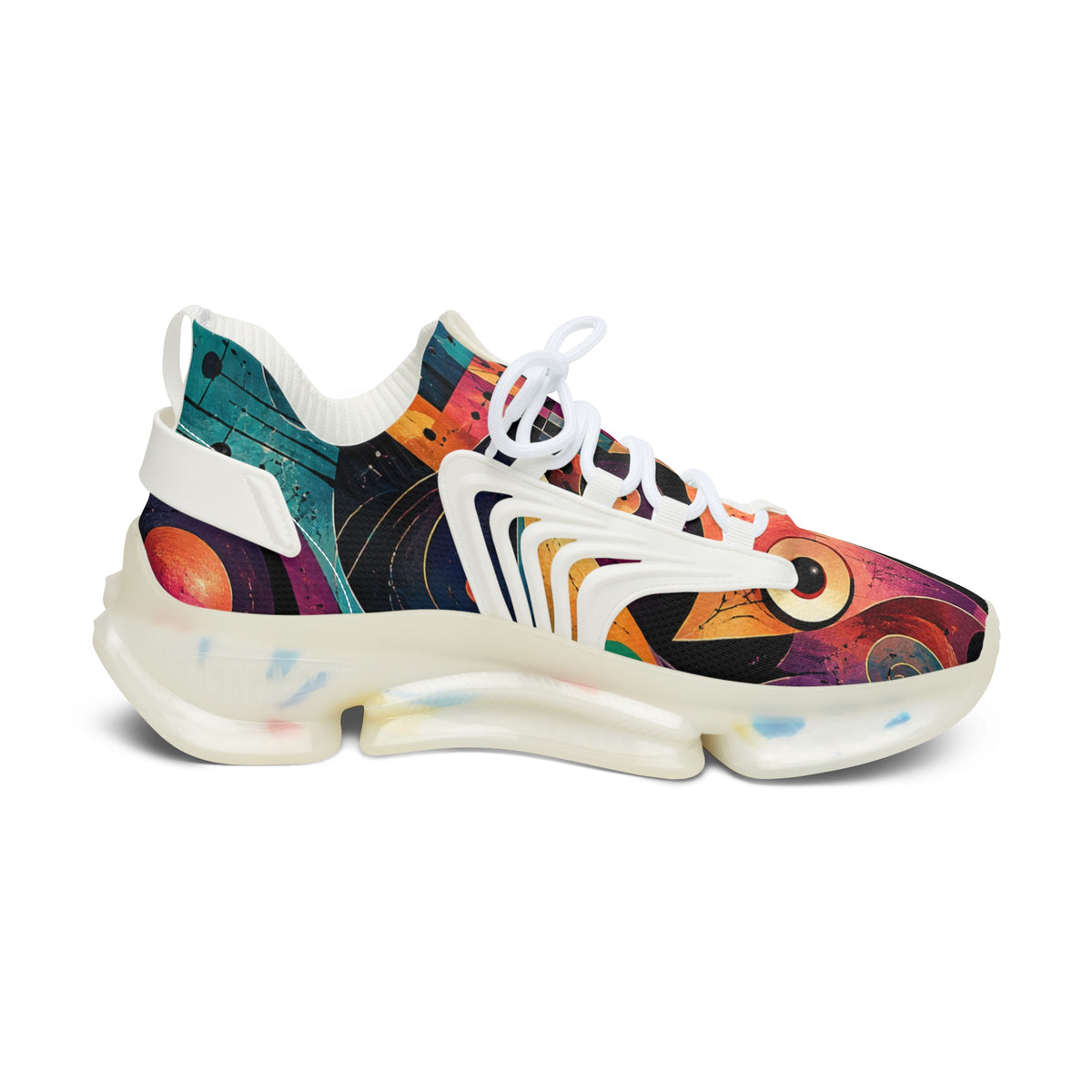 Mesh Sneakers – Colorful Abstract Art Athletic Shoes for Women