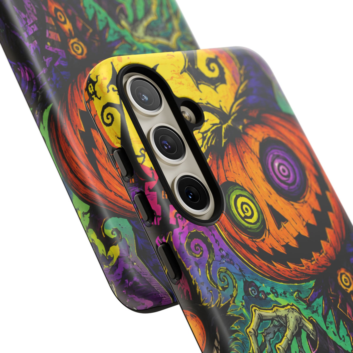 Halloween Pumpkin Skull Phone Case — Psychedelic Jack-o'-Lantern Tough Case
