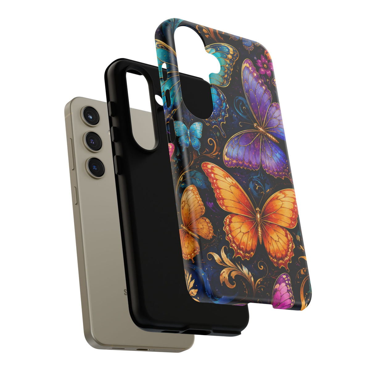 Butterfly Tough Phone Case — Colorful Floral Butterflies Protective Cover