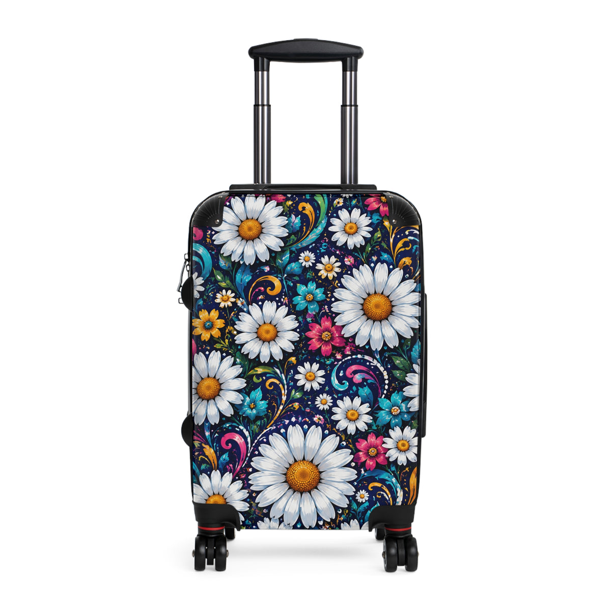 Daisy Blooms Carry-On Suitcase – Floral Hard-Shell Travel Luggage
