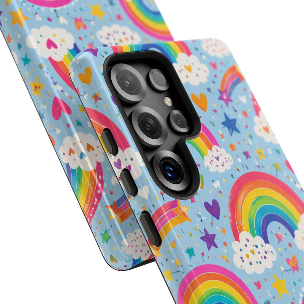 Rainbow Clouds Phone Case — Cute Pastel Rainbow Pattern Tough Case