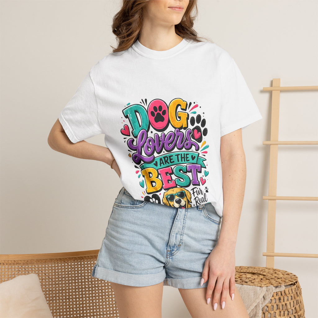 Dog Lovers Are The Best T-shirt | Colorful Paw Print Design