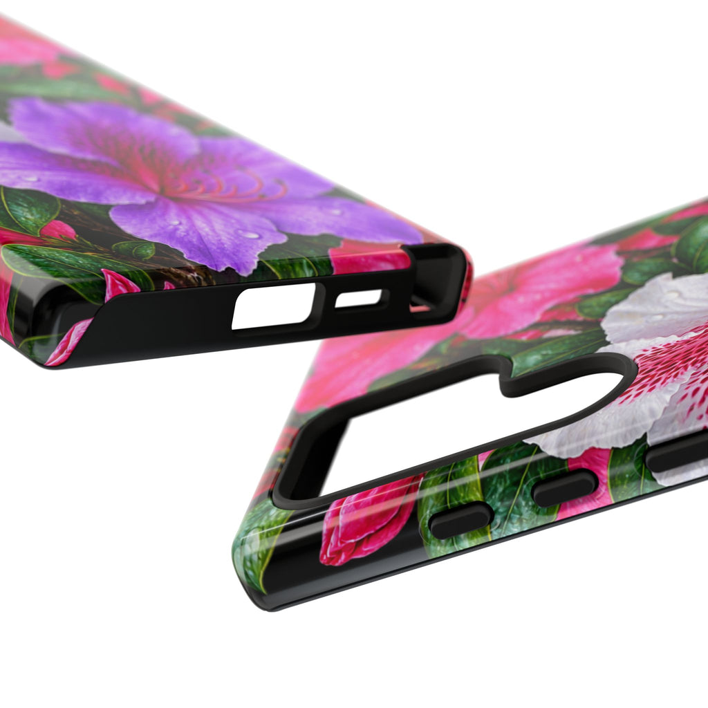 Floral Azalea Phone Case — Vibrant Pink & Purple Blossom Protection