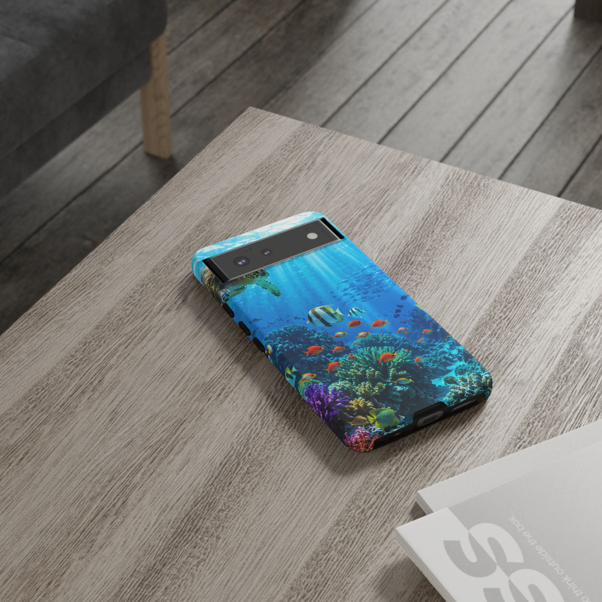 Underwater Ocean Life Tough Phone Case — Coral Reef & Sea Turtle Protective Cover