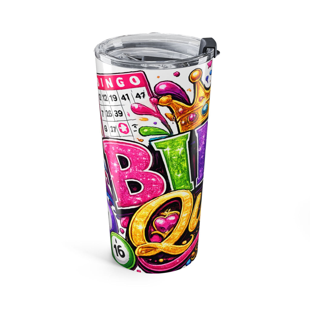 Bingo Queen Tumbler | 20oz Glitter Crown Bingo Ball Design