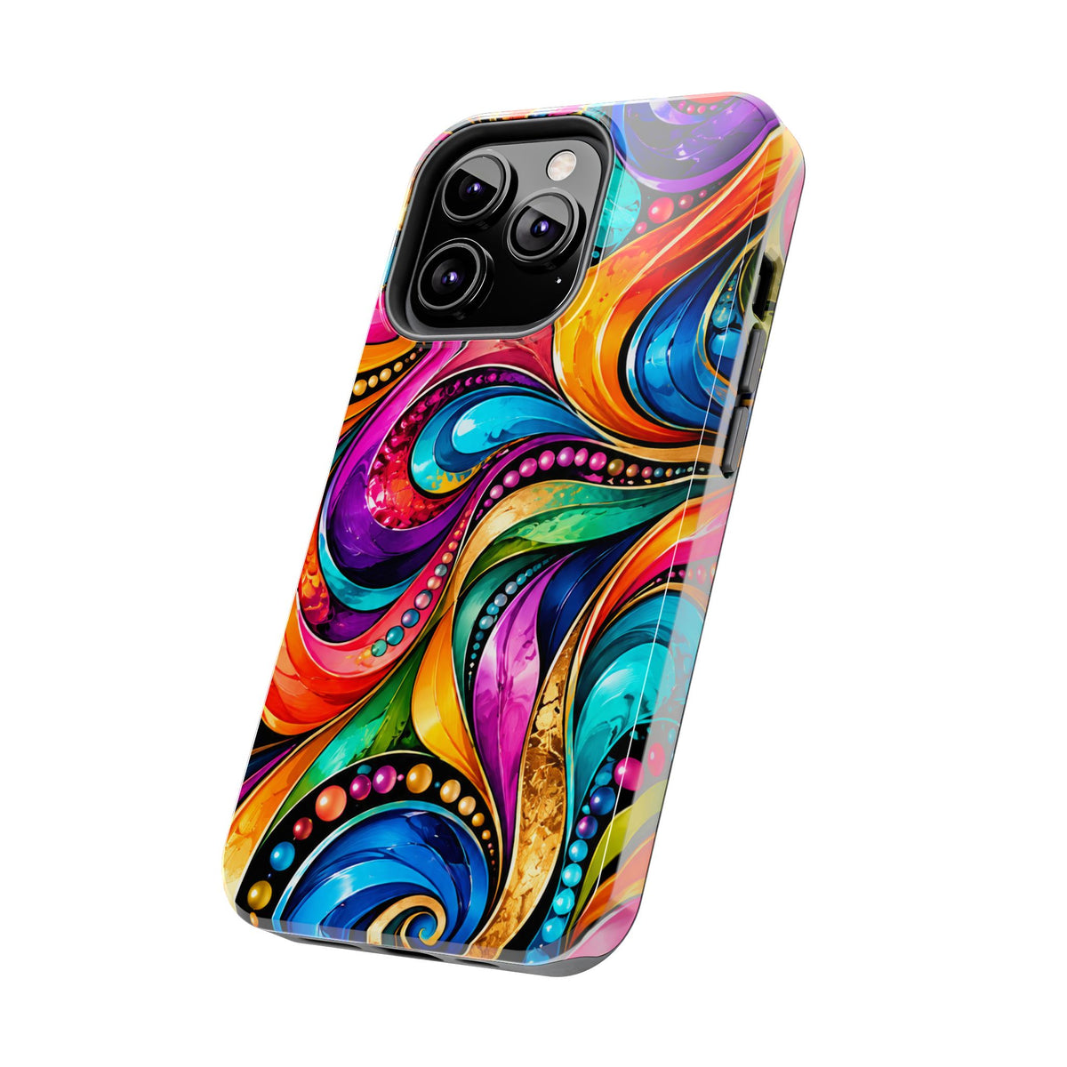 Colorful Swirl Tough Phone Case — Vibrant Abstract Protective Cover