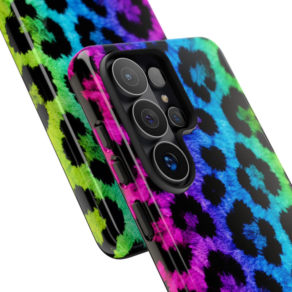 Neon Rainbow Leopard Tough Case – Colorful Animal Print Phone Cover