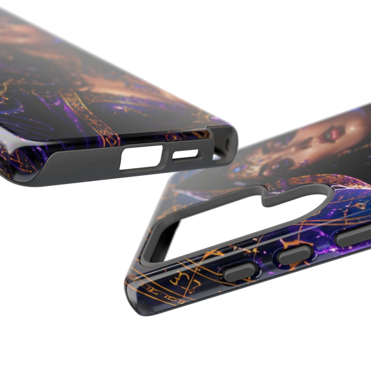 Phone Case — Mystical Sorceress Art Protective Tough Case (Astrology, Purple Hooded Witch)