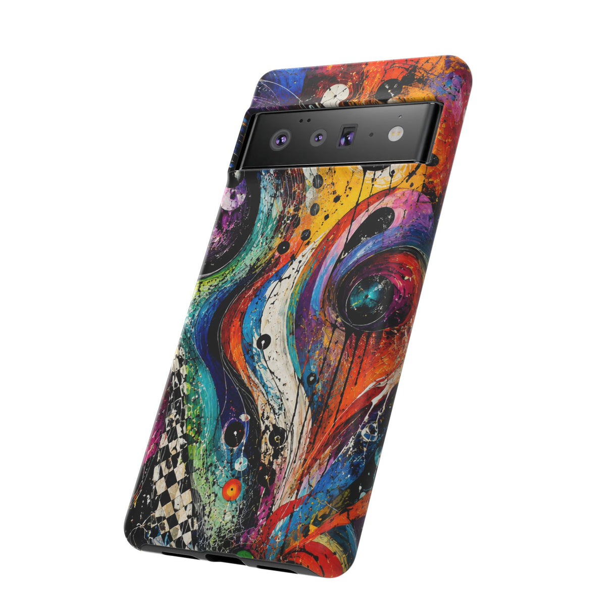 Abstract Cosmic Swirl Phone Case — Colorful Artistic iPhone Tough Case