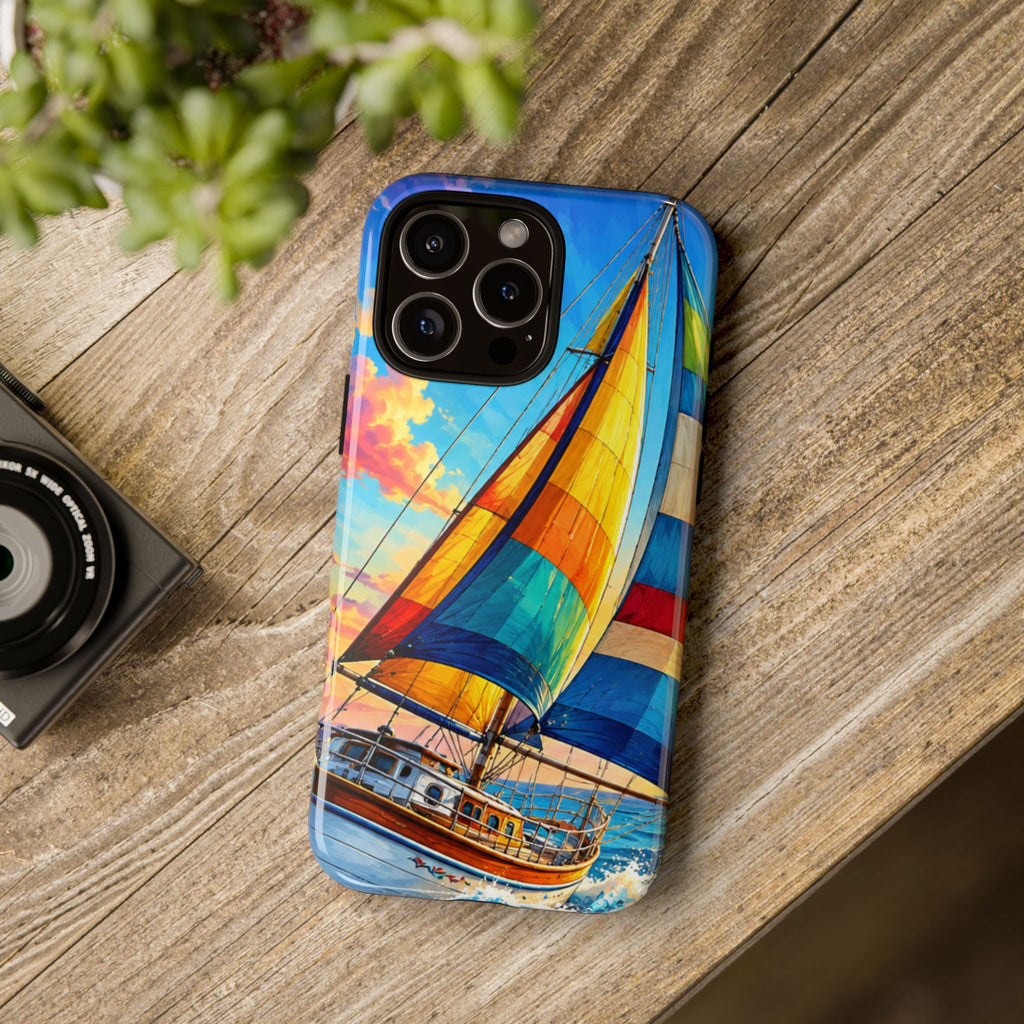 Sailboat Sunset Phone Case — Colorful Nautical iPhone Cover
