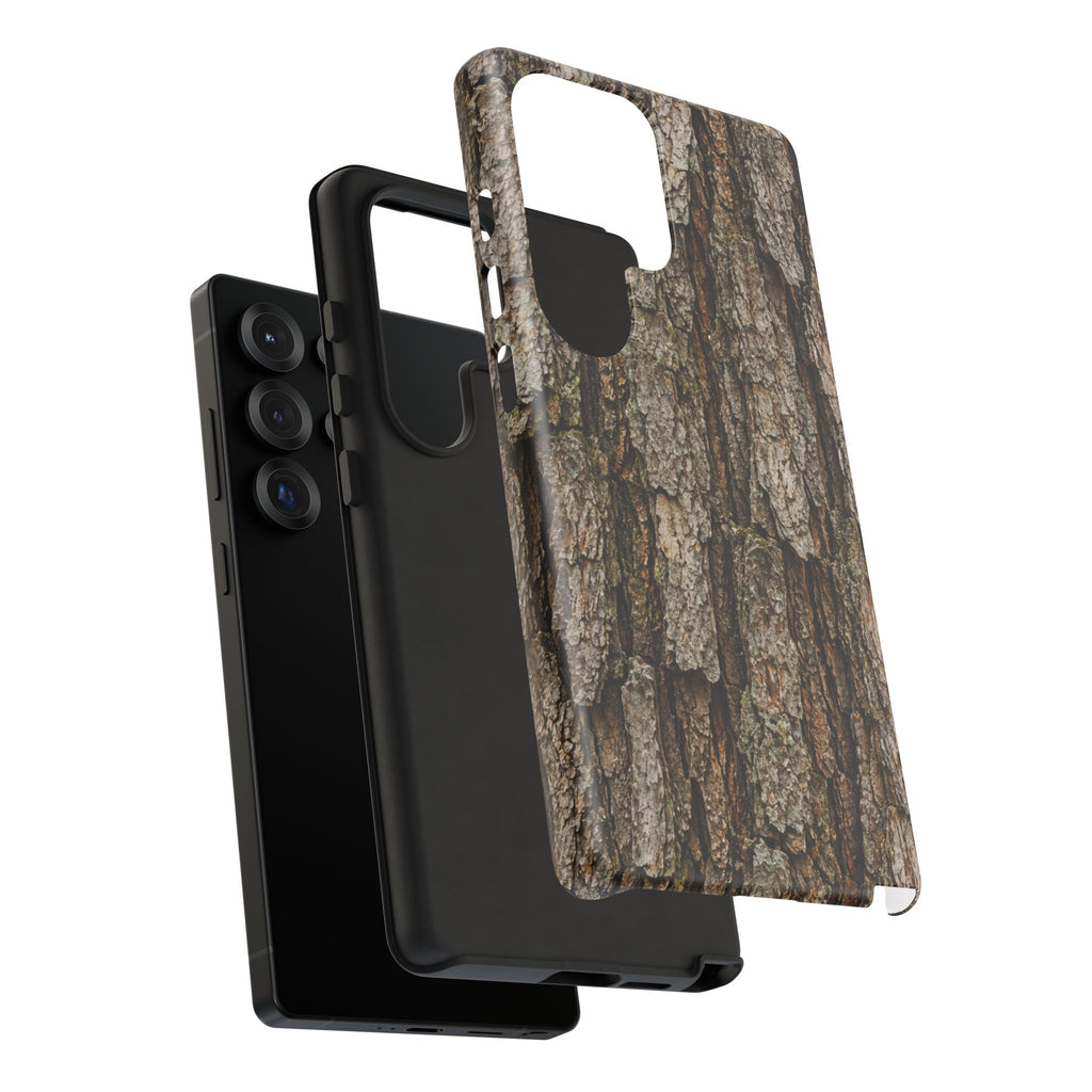 Bark Texture Phone Case - Rugged Woodland Camouflage for Nature Lovers