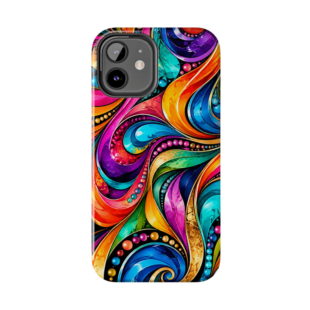 Colorful Swirl Tough Phone Case — Vibrant Abstract Protective Cover