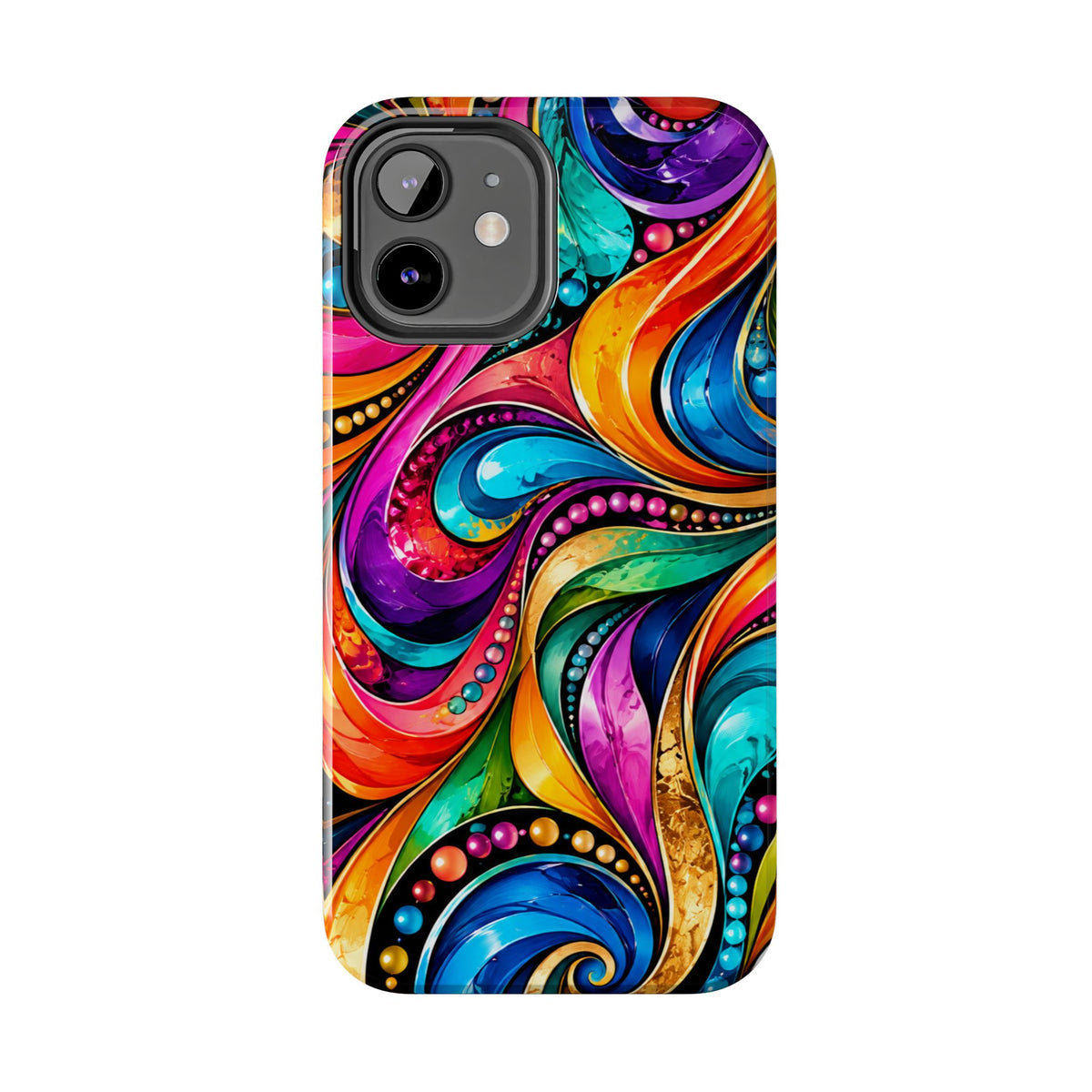 Colorful Swirl Tough Phone Case — Vibrant Abstract Protective Cover